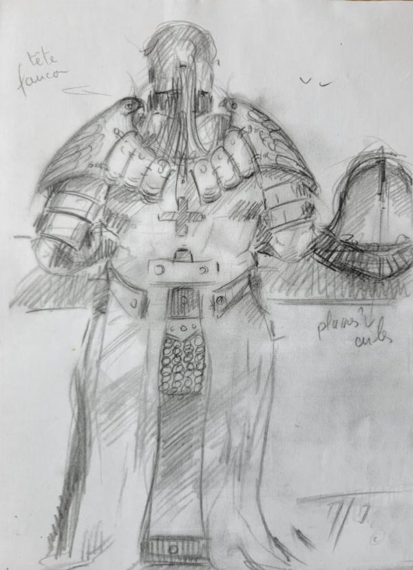 Croquis du Chevalier Galaad par Michael Thomazo